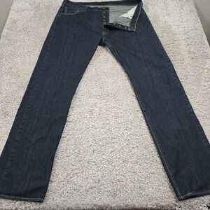 Levi's 501 Original Fit Jeans Men's 40x34 Dark‎ Blue Cotton Button Fly Denim